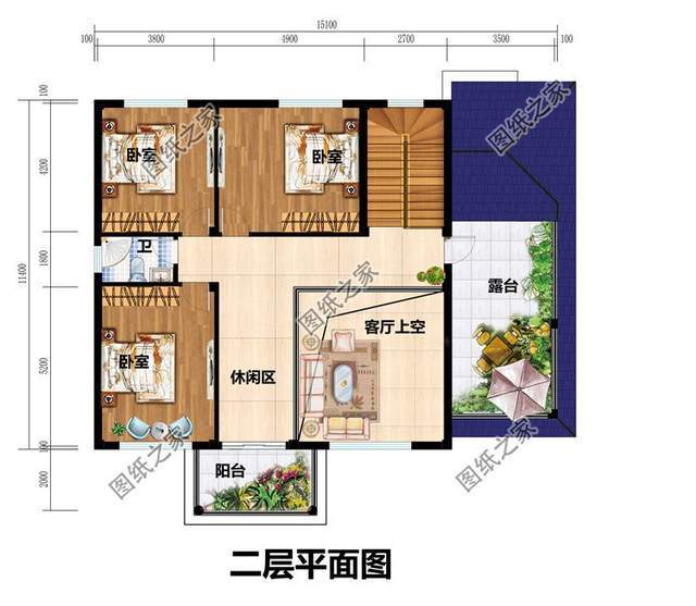 15米×12米农村的建房设计图,大气到没有朋友,你的绝佳选择