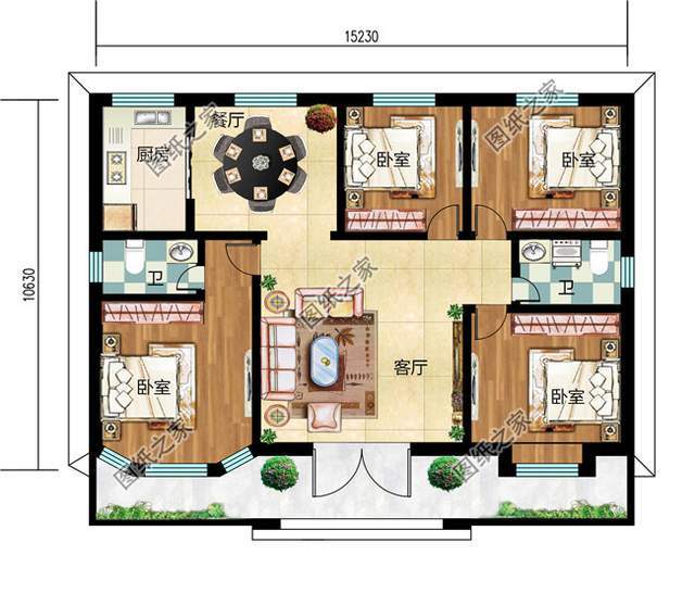 15米×12米农村的建房设计图,大气到没有朋友,你的绝佳选择