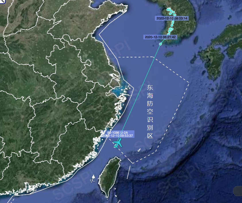 在台湾岛北部,靠近福建的上空北返,一度距离福建宁德领海基线仅50海里