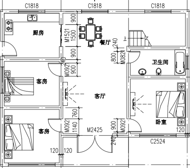 进深10米的农村房屋户型图,看看这几款是不是你想要的