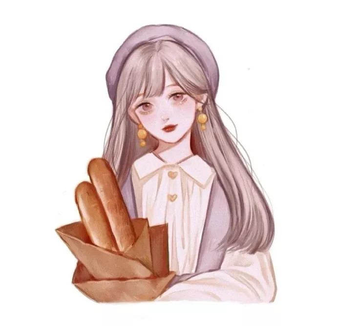 一组温柔又好看的手绘女生头像