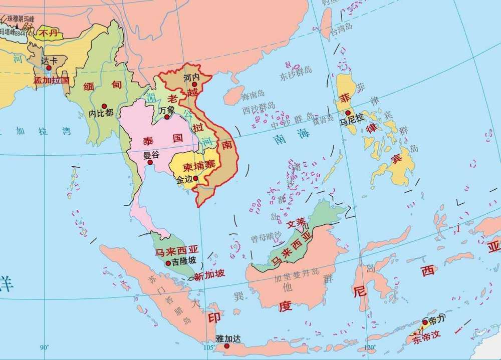 东南亚地区地图