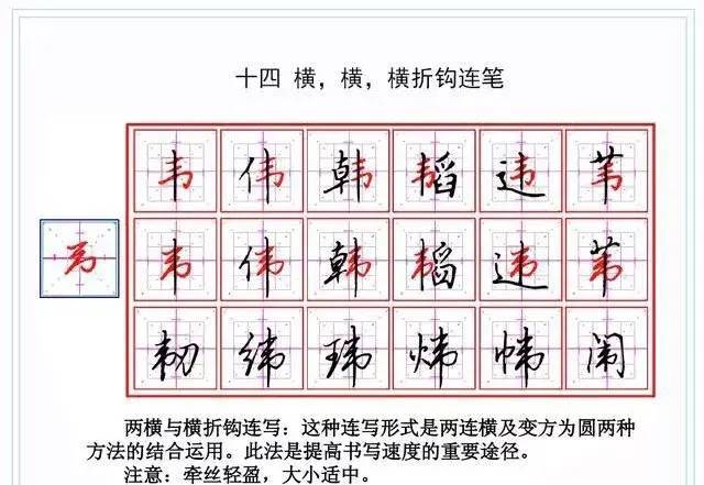 硬笔行书教程钢笔字快写18个漂亮的连笔