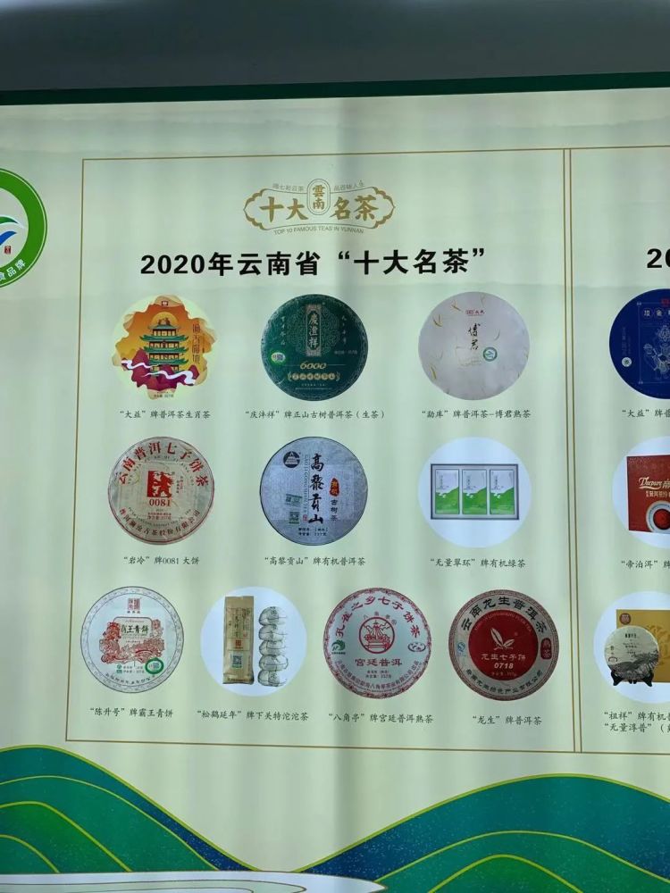 云南省2020年"十大名茶"获奖名单