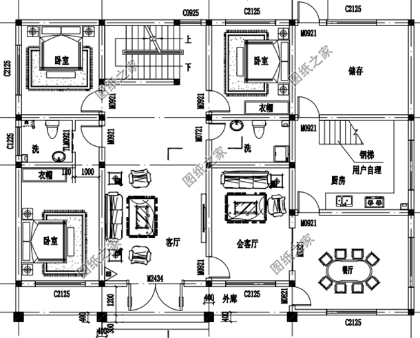 2m,200平方米左右; 建筑层高:二层; 建筑高度:9.