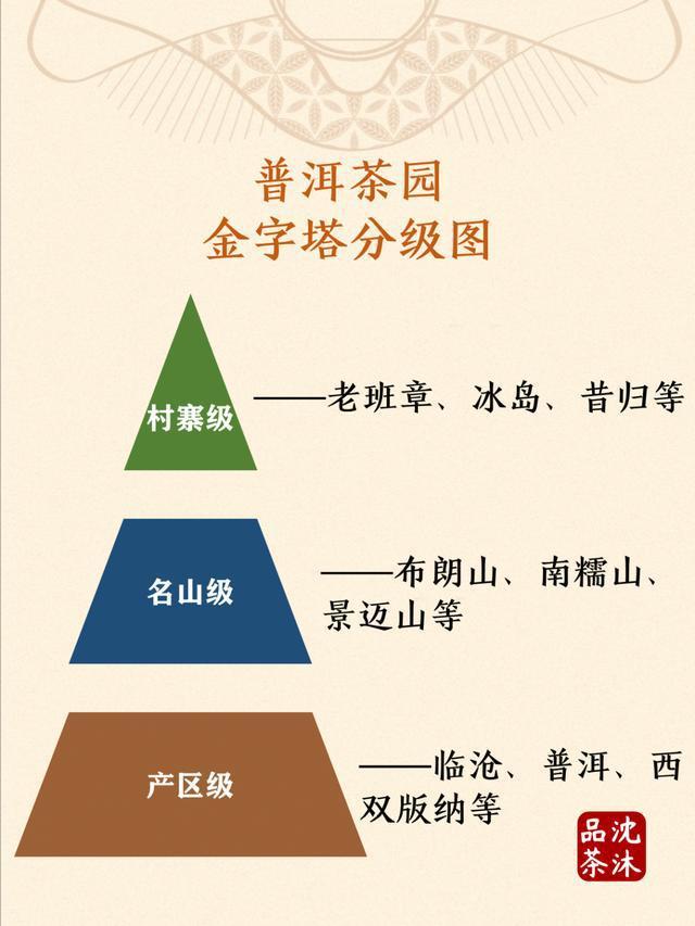 以地域特性对普洱茶园进行分级,可以分为:产区级,名山级,村寨级.