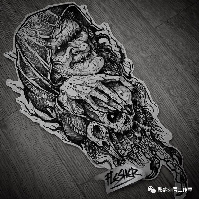 暗黑black暗黑纹身刺青手稿