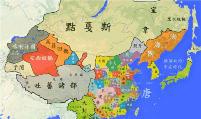 通过地图看唐朝版图变迁:一个庞大帝国,最后走向瓦解!