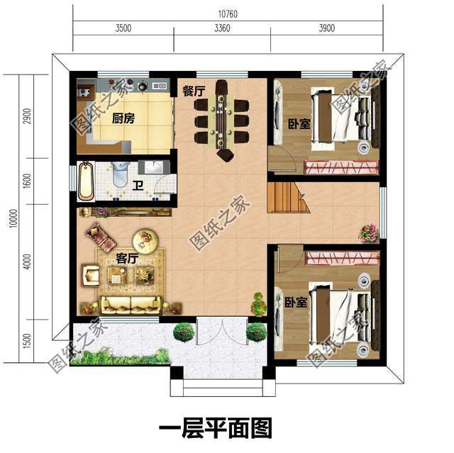 占地面积100平米二层别墅,农村99%的人都选它|别墅|户型|户型图