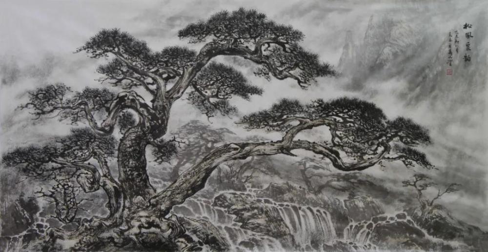 京海墨韵|赏陈克永的山水画,解读国画中"松树"的人文寓意