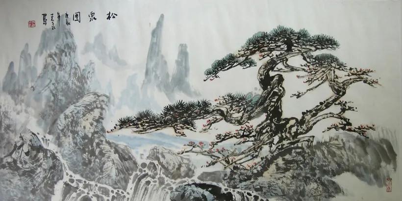 京海墨韵|赏陈克永的山水画,解读国画中"松树"的人文寓意