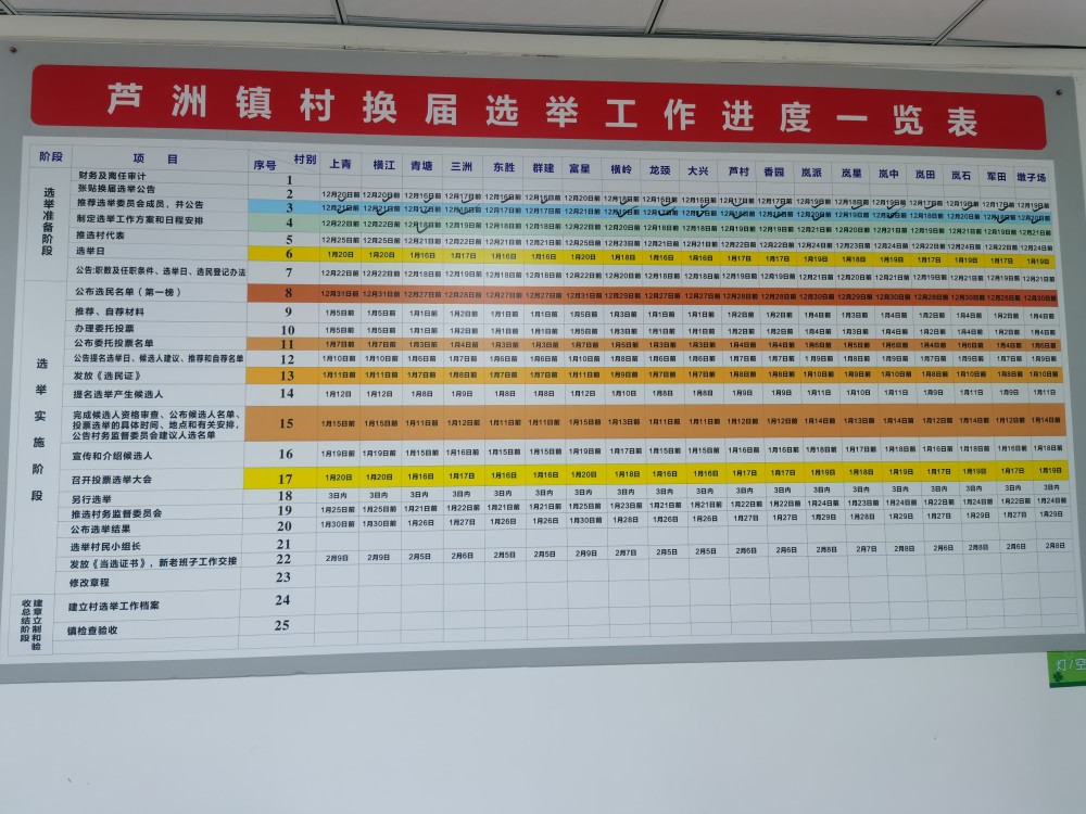 挂图作战惠城芦洲推进村社区换届选举工作