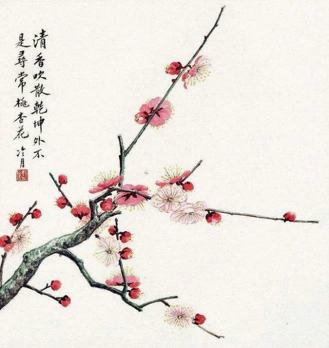 谈月色 梅花 《梅》 金 赵秉文 画师不作粉脂面,却恐傍人嫌我直.