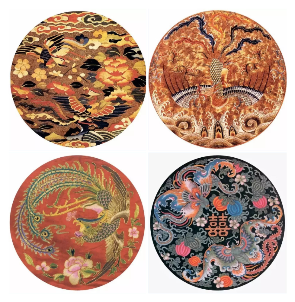 这些中国服饰的传统纹样图案巧妙地运用花卉,虫鱼,凤凰,龙蟒等纹样