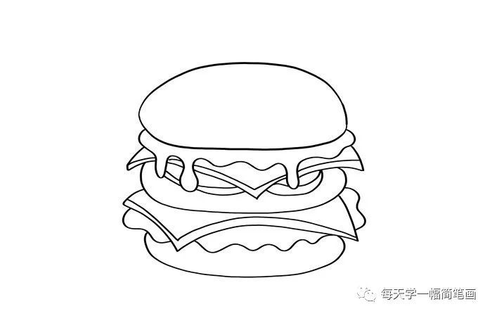 每天学一幅简笔画汉堡画法
