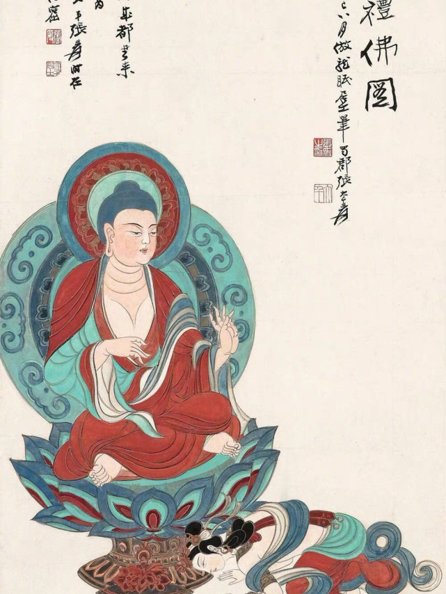 张大千笔下的敦煌莫高窟佛像壁画,值得收藏