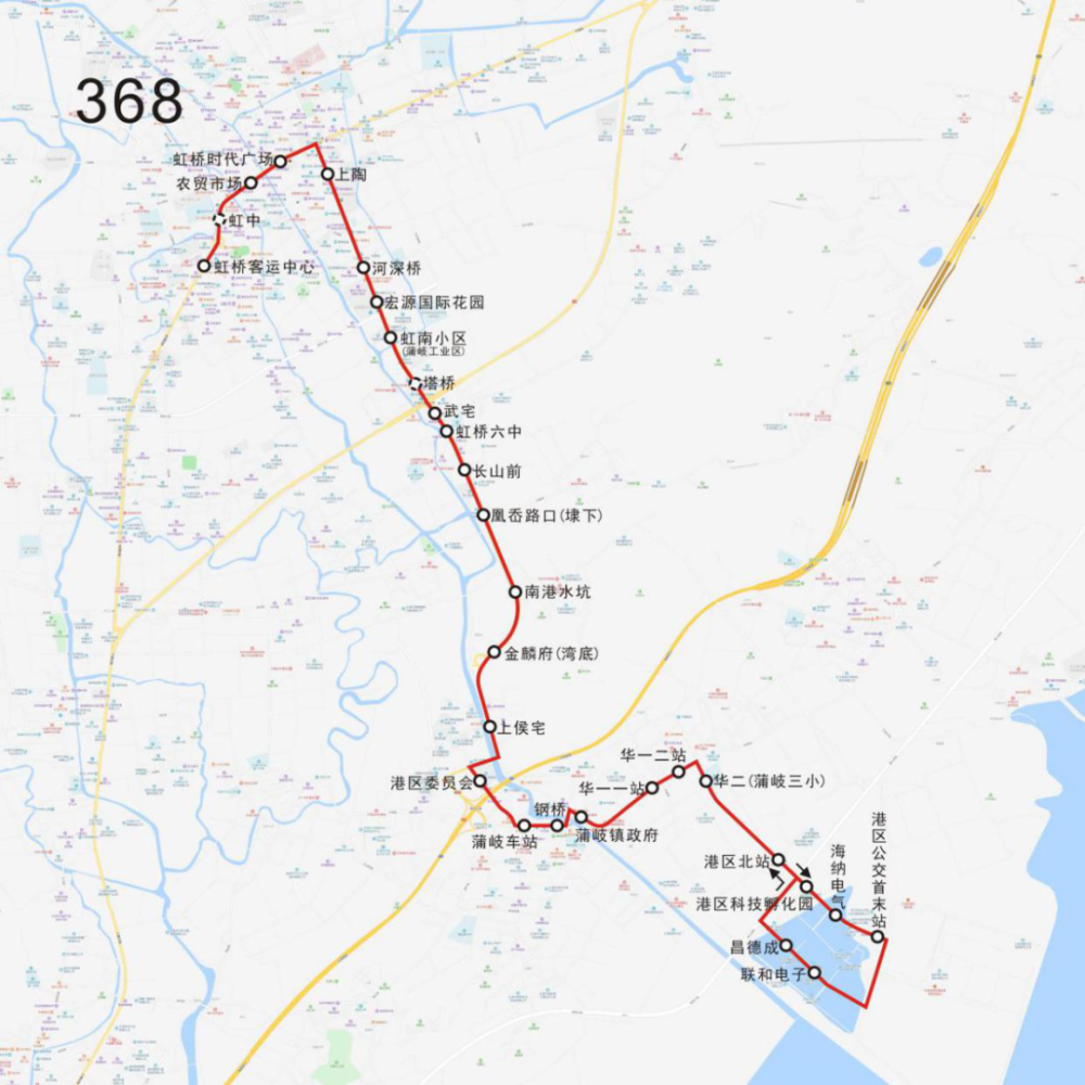 关于优化延伸虹桥片区368路公交线路的通知