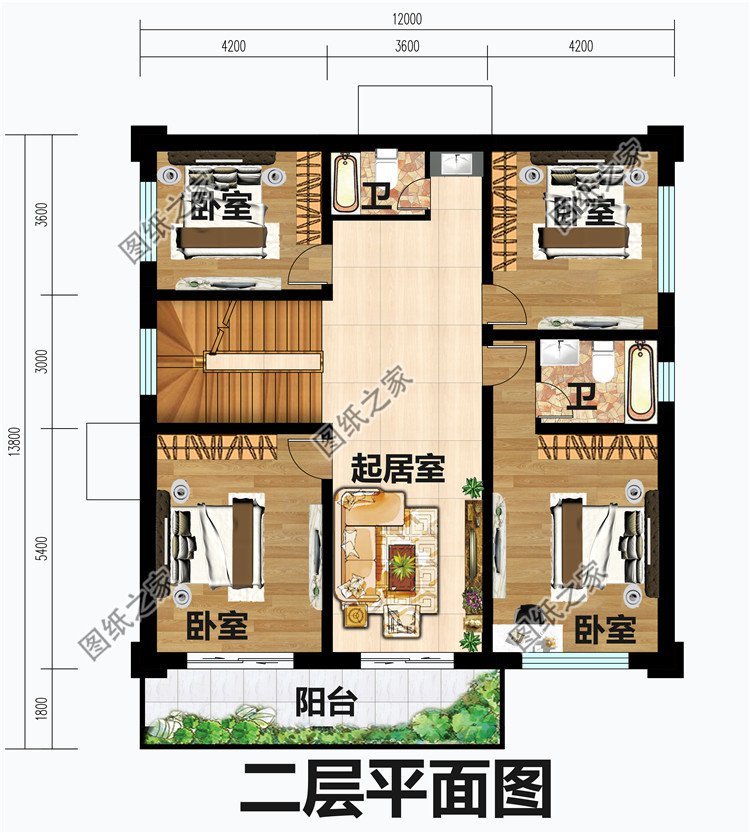 活动室,露台 以上就是小编推荐的15×10农村二层户型图以及效果图,有