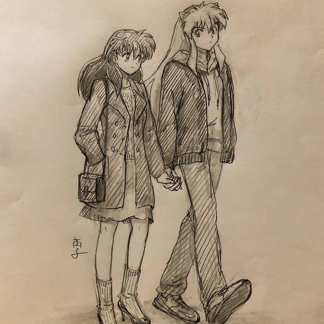 分享一组犬夜叉的素描插画,你想学画画吗?