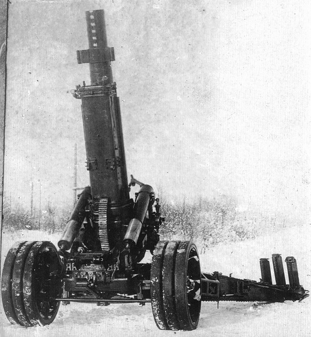 二战苏联m40重型榴弹炮斯大林的另一把铁锤