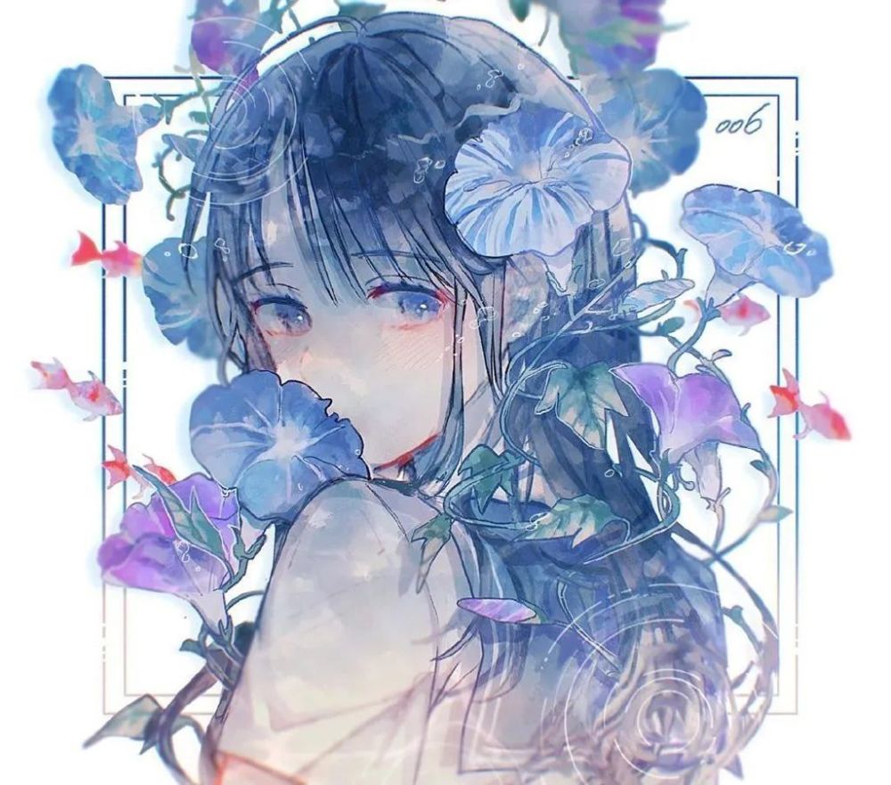 梦幻的蓝色人物绘画,太美了