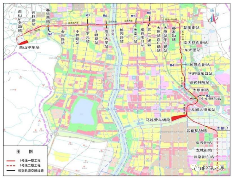 太原地铁1号线各个站点陆续开建盾构阶段将下穿汾河