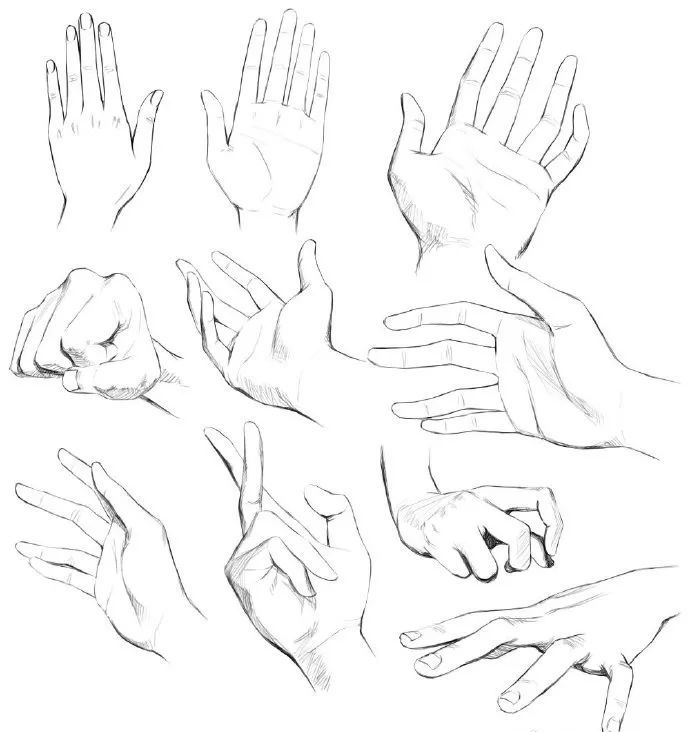 手部参考富有质感的动漫人物手部绘制方法新手临摹练习