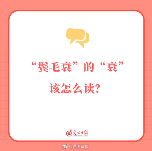 鬓毛衰的衰该怎么读?