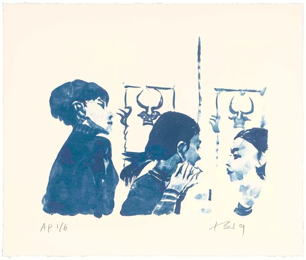 艺推刘小东纸上水彩版画作品