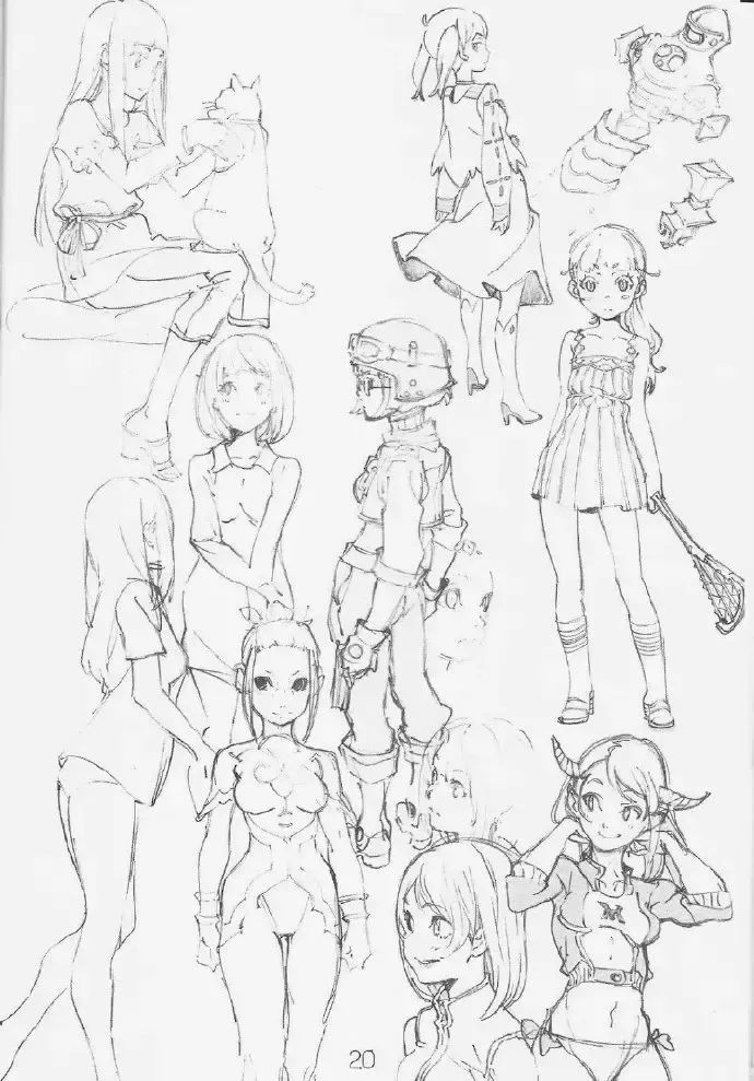 【绘画素材】一组插画少女线稿素材分享