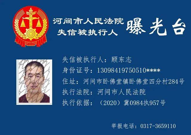 沧州最新一批老赖名单公布