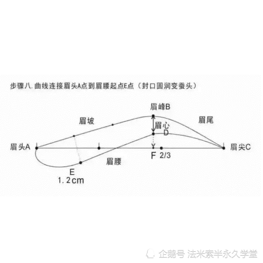 学纹眉基本功,新手标准眉的画法步骤图解