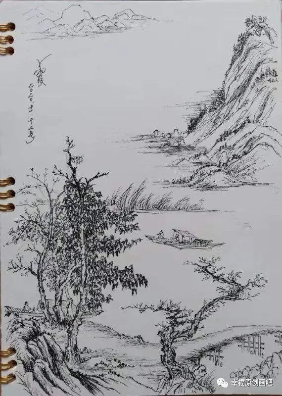 小英子                        类别:钢笔画(正在深入) 作品:山水