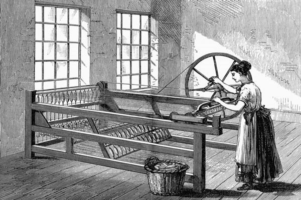 珍妮纺纱机出现之前,织布完全依靠人手工完成的,效率极低
