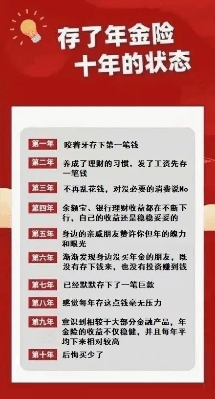 保险用图说‖存了年金险,十年的状态