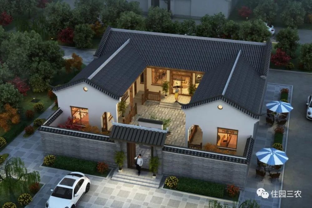 农村自建4室1厅中式小院,青砖灰瓦,影壁廊檐,这样的房子才像心中的家