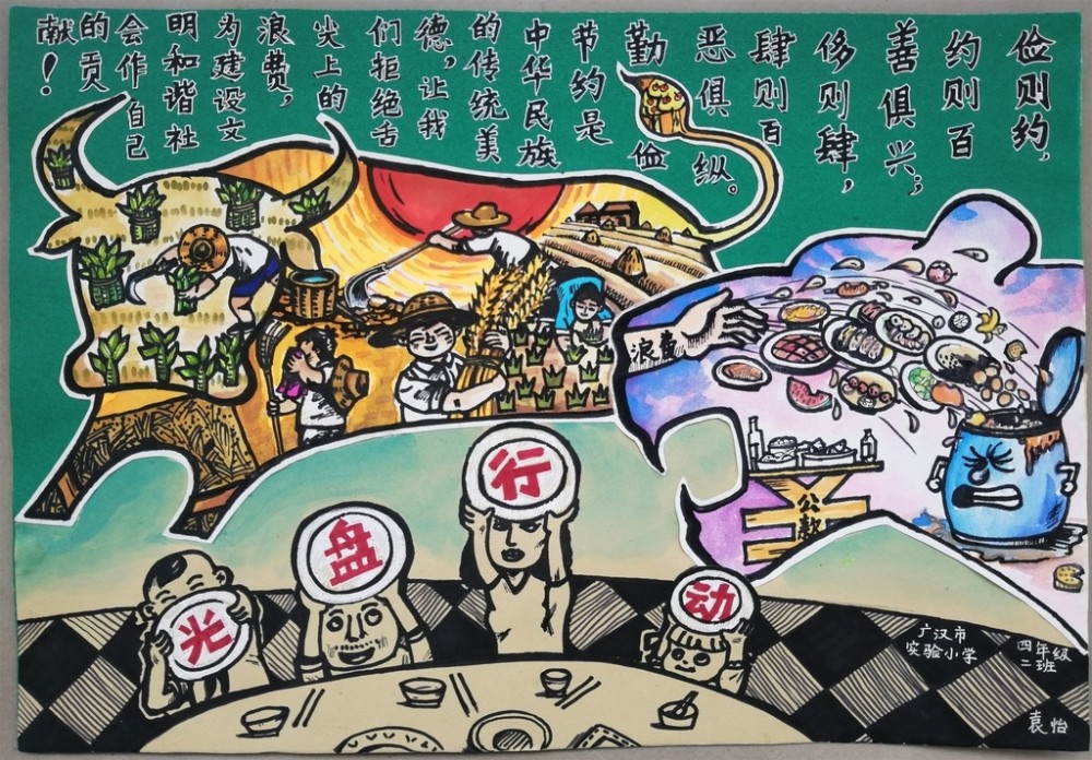 "拒绝舌尖上的浪费"绘画视频作品