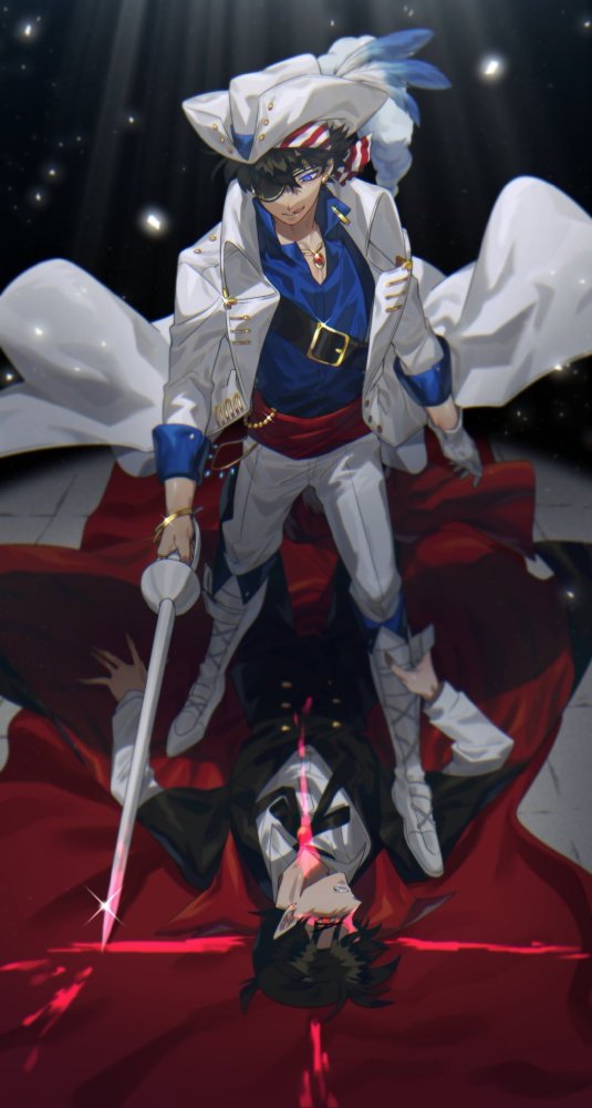 画师笔下的新一和基德,基德看起来比新一更厉害,q版的也好萌