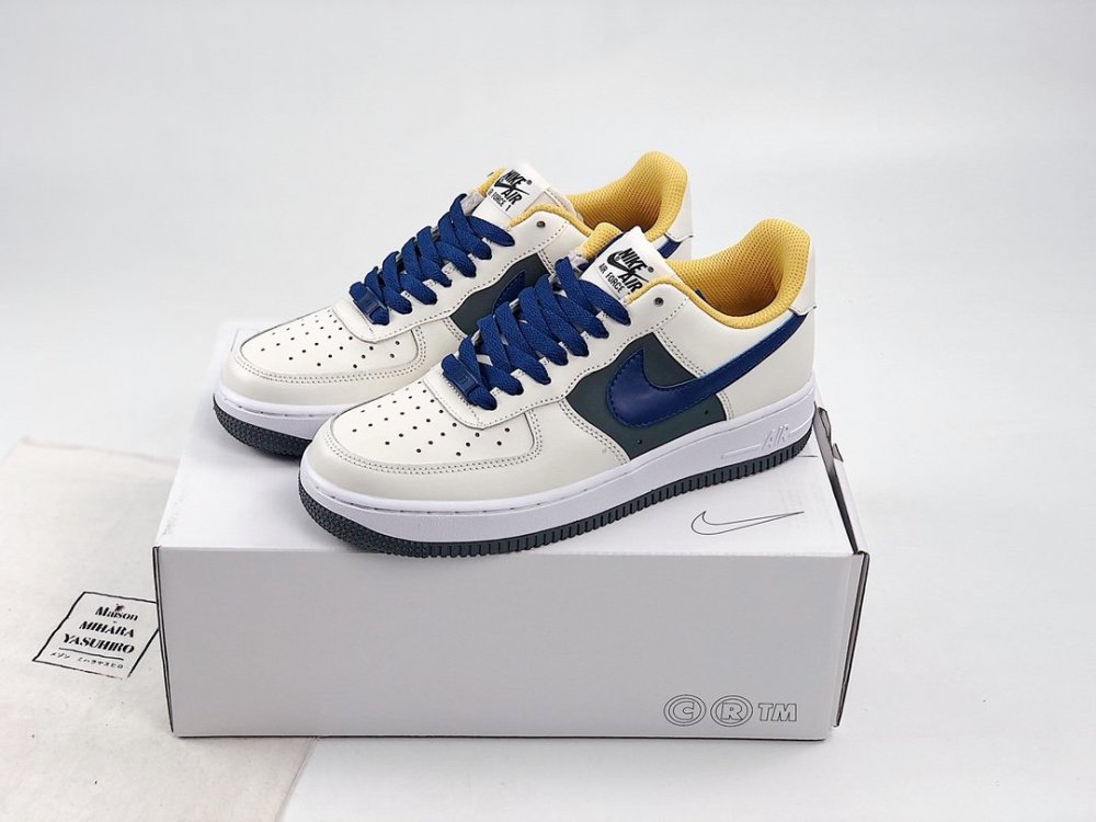 耐克nike air force1 low 07空军一号米黄蓝灰板鞋