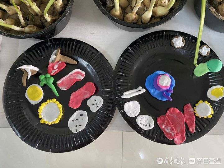 情报站|火锅盛宴"来袭,淄博一幼儿园粘土制作美食以假