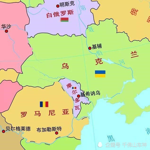 (从地图上看摩尔多瓦被乌克兰和罗马尼亚两个国家包围,虽然距离黑海很