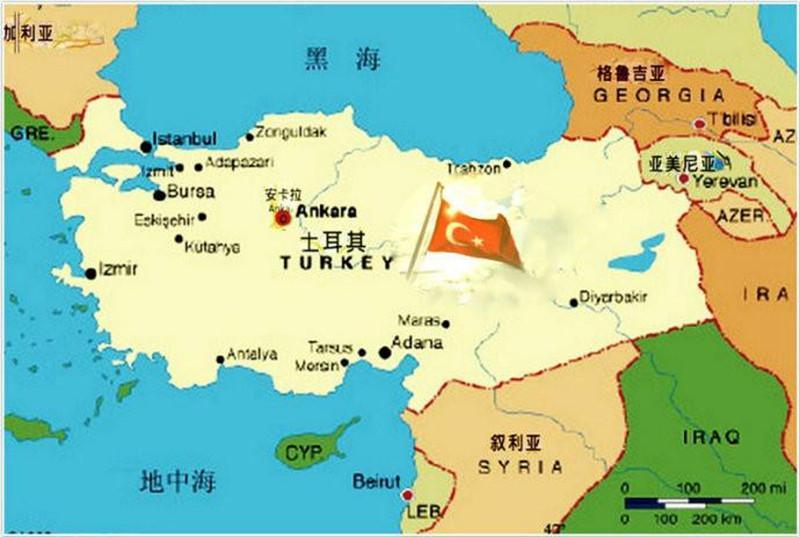 图为土耳其地图