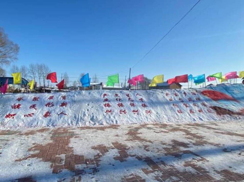 虎林:虎头镇富路村自建冰雪滑梯欢乐多