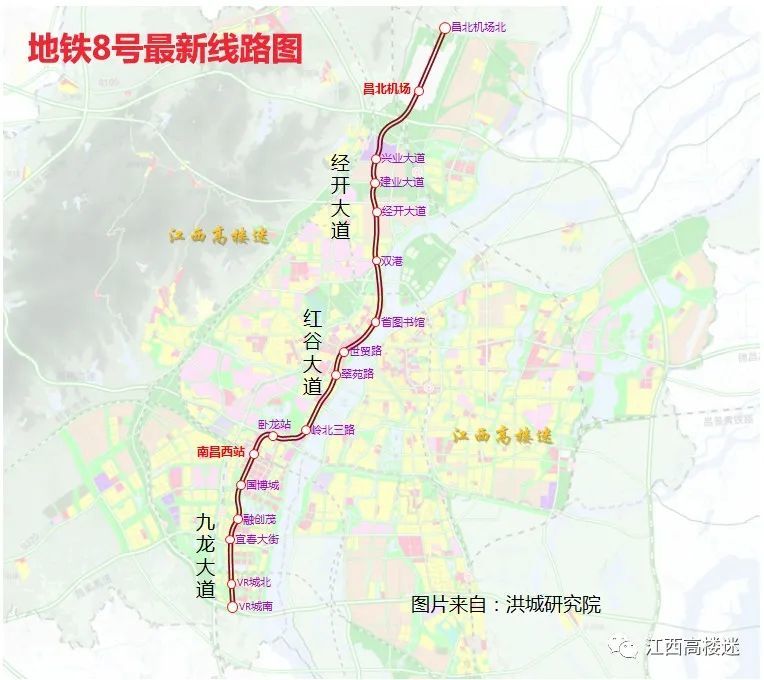 8号线最新线路图尽管,南昌地铁规划和建设落后于其他城市,但客运量