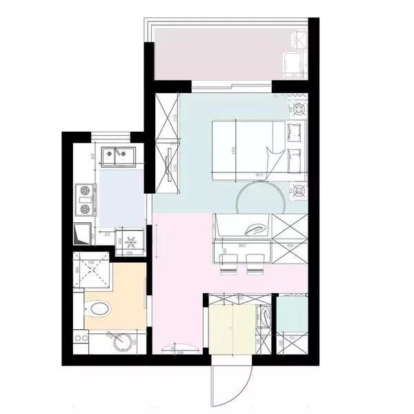 30平米小户型公寓,巴掌大的地方,卧室,厨房,卫生间啥