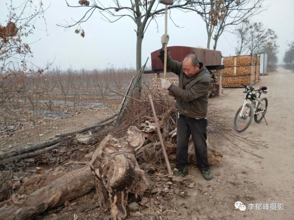 山西农村,74岁老人劈柴烧地暖,老两口住在地头空气新鲜视,野开阔,图得