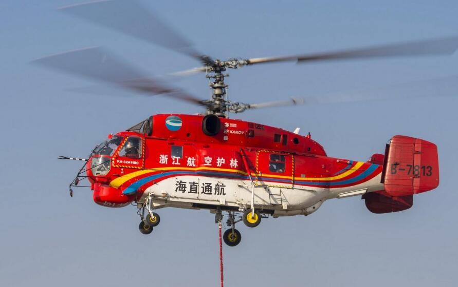 外表霸气的k32直升机,擅长森林灭火,桨叶可折叠
