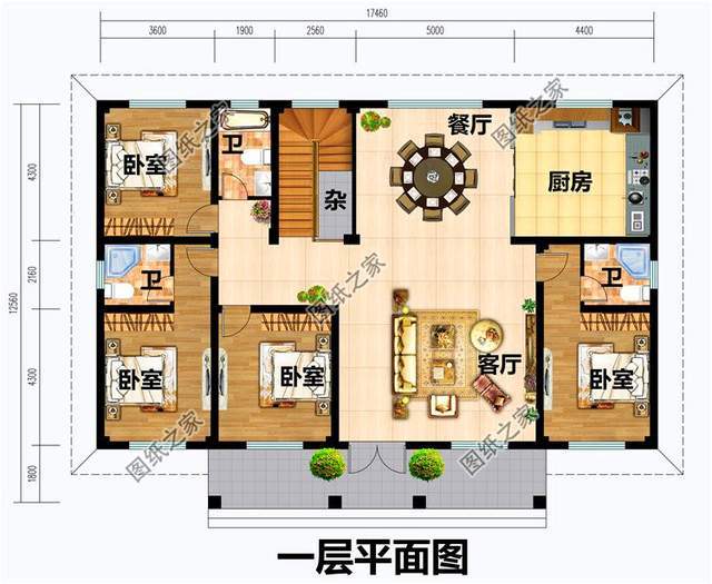 农村一排五间平房图片设计图,不到25万就能建,还不用考虑限高