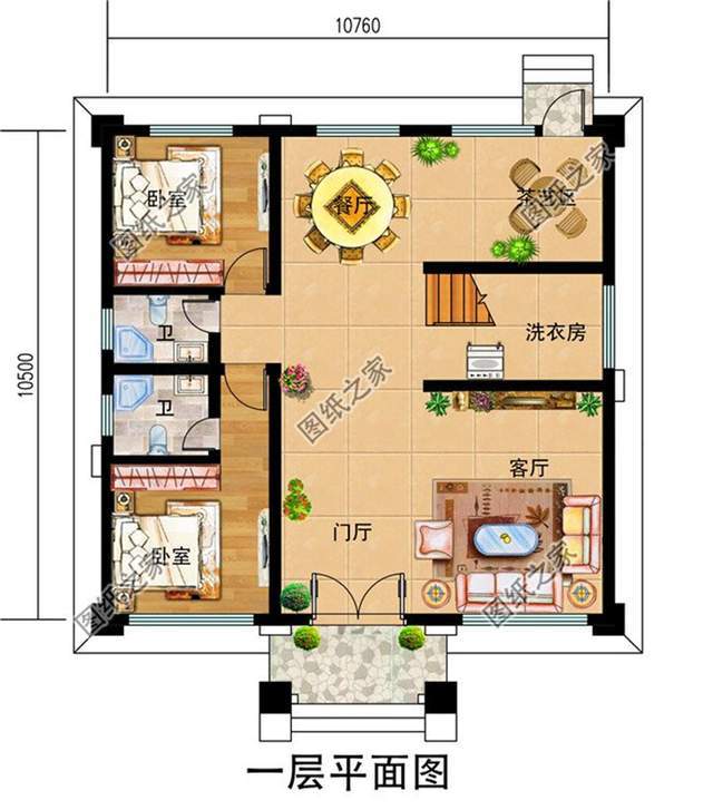 农村简单大气二层半楼房设计图,户型方正大气,如此讨人喜欢