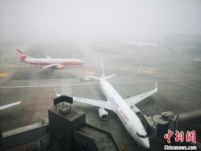 成都双流国际机场现今年入冬以来首次大面积航班延误